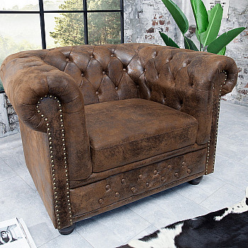 Kreslo 17383 Chesterfield Antik hnedá