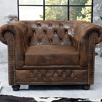 Kreslo 17383 Chesterfield Antik hnedá