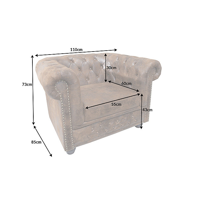 Kreslo 17383 Chesterfield Antik hnedá Kreslo 17383 Chesterfield Antik hnedá