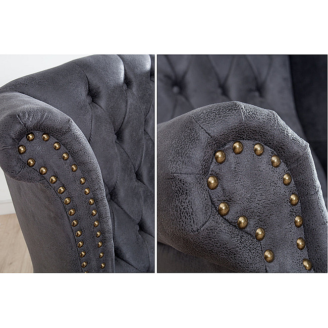 Kreslo 37473 Chesterfield Antik šedá