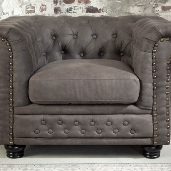 Kreslo 40519 Chesterfield Vintage Šedá Taupe