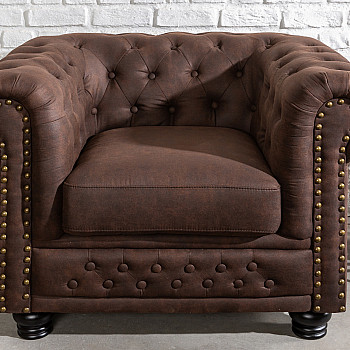 Kreslo 40654 Chesterfield Vintage Hnedá