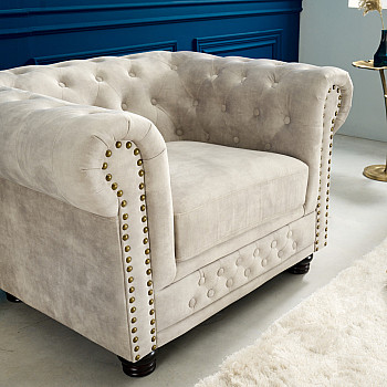 Kreslo 42312 Chesterfield Zamat Champagner