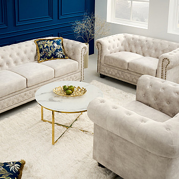 Kreslo 42312 Chesterfield Zamat Champagner