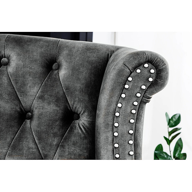 Kreslo 43520 Chesterfield Zamat šedá Kreslo 43520 Chesterfield Zamat šedá