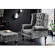 Kreslo 43520 Chesterfield Zamat šedá Kreslo 43520 Chesterfield Zamat šedá