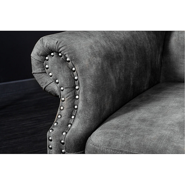 Kreslo 43520 Chesterfield Zamat šedá Kreslo 43520 Chesterfield Zamat šedá