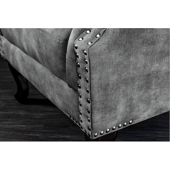 Kreslo 43520 Chesterfield Zamat šedá Kreslo 43520 Chesterfield Zamat šedá