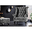 Kreslo 43520 Chesterfield Zamat šedá Kreslo 43520 Chesterfield Zamat šedá