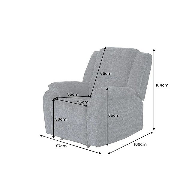 Kreslo Relax 47594 Hollywood - Tmavošedá látka