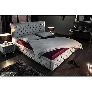 Posteľ 39993 160x200cm Zamat šedá