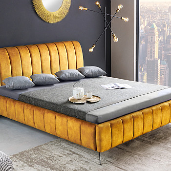 Posteľ 41440 180x200cm Amsterdam Zamat Žltá Posteľ 41440 180x200cm Amsterdam Zamat Žltá