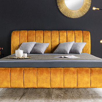 Posteľ 41440 180x200cm Amsterdam Zamat Žltá Posteľ 41440 180x200cm Amsterdam Zamat Žltá