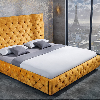 Posteľ 41641 180x200cm Zamat Žltá Posteľ 41641 180x200cm Zamat Žltá