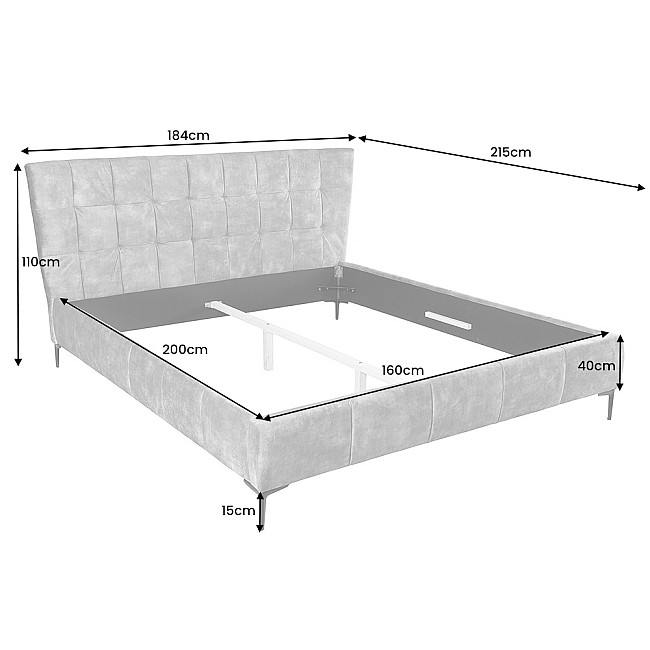 Posteľ 41669 160x200cm Boutique Zamat Tmavošedá Posteľ 41669 160x200cm Boutique Zamat Tmavošedá