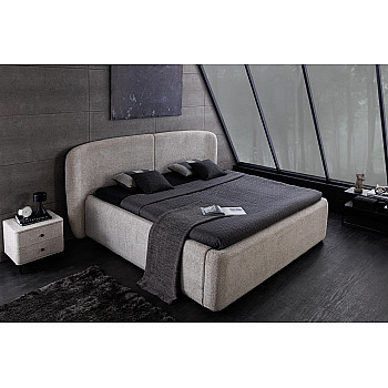 Posteľ 45332 Art Deco 180x200cm Bouclé Sivá + úložný prestor