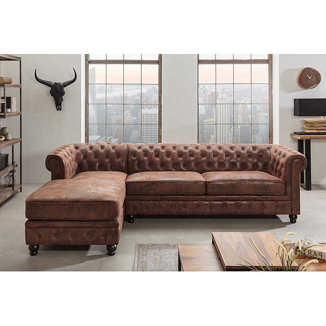 Rohová sedacia súprava 40611 Chesterfield - Antik Hnedá Rohová sedacia súprava 40611 Chesterfield - Antik Hnedá