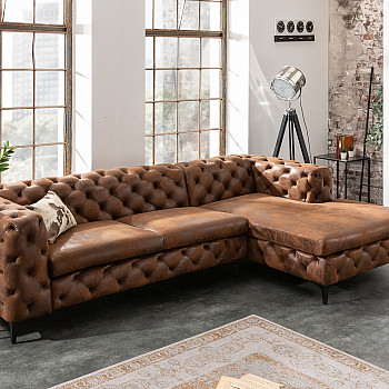 Rohová sedacia súprava 40667 Modern Barock - Antik Hnedá