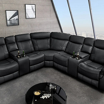 Rohová sedacia súprava Relax 47590 Hollywood - Čierna