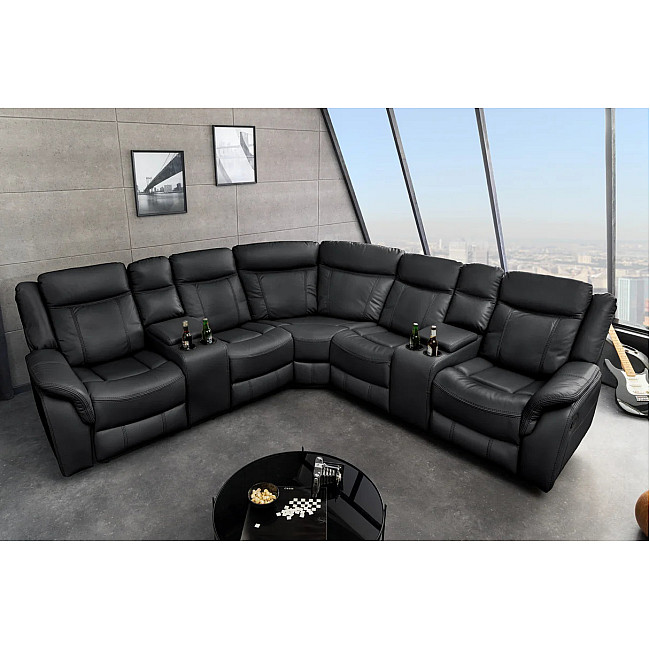 Rohová sedacia súprava Relax 47590 Hollywood - Čierna