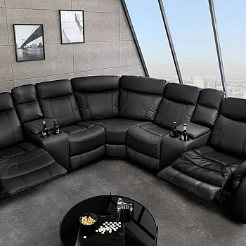 Rohová sedacia súprava Relax 47590 Hollywood - Čierna