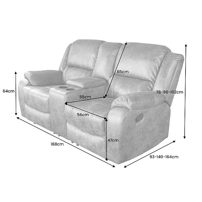 Sedacia súprava Relax 39474 Hollywood 2-sedenie Čierna