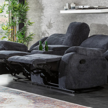 Sedacia súprava Relax 39979 Hollywood 2-sedenie Tmavošedá látka