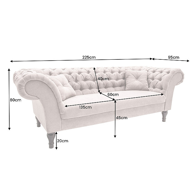 Sedacia súprava 40146 225cm Paris - Zamat Sivá Sedacia súprava 40146 225cm Paris - Zamat Sivá
