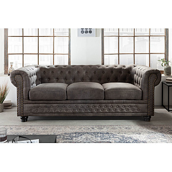 Sedacia súprava 40517 Chesterfield 3-sedenie Vintage Šedá Taupe Sedacia súprava 40517 Chesterfield 3-sedenie Vintage Šedá Taupe