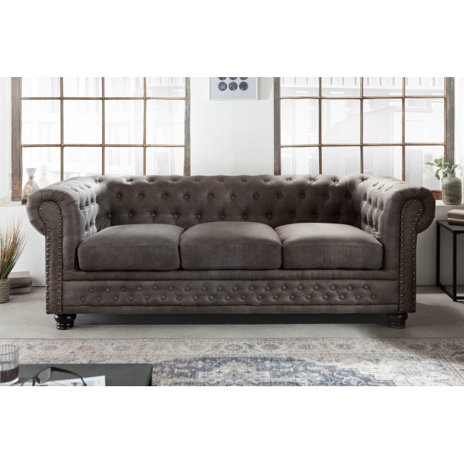 Sedacia súprava 40517 Chesterfield 3-sedenie Vintage Šedá Taupe Sedacia súprava 40517 Chesterfield 3-sedenie Vintage Šedá Taupe