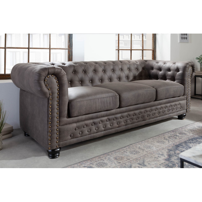 Sedacia súprava 40517 Chesterfield 3-sedenie Vintage Šedá Taupe Sedacia súprava 40517 Chesterfield 3-sedenie Vintage Šedá Taupe