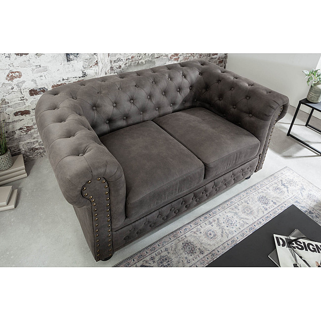 Sedacia súprava 40518 Chesterfield 2-sedenie Vintage Šedá Taupe