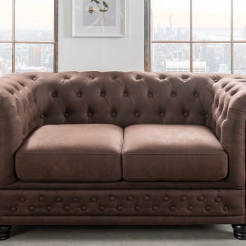 Sedacia súprava 40653 Chesterfield 2-sedenie Vintage Hnedá