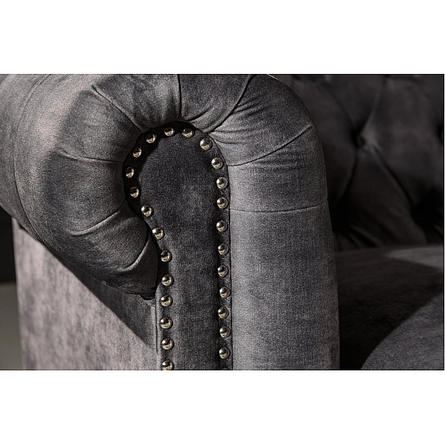 Sedacia súprava 41215 Chesterfield 3-sedenie Zamat Šedá Sedacia súprava 41215 Chesterfield 3-sedenie Zamat Šedá