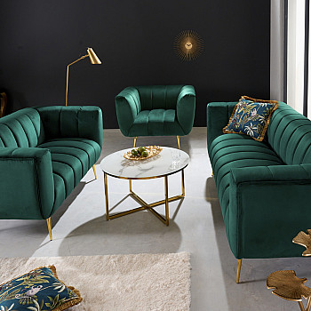 Sedacia súprava 41247 165cm Noblesse 2-sedenie Zamat Smaragdovozelená