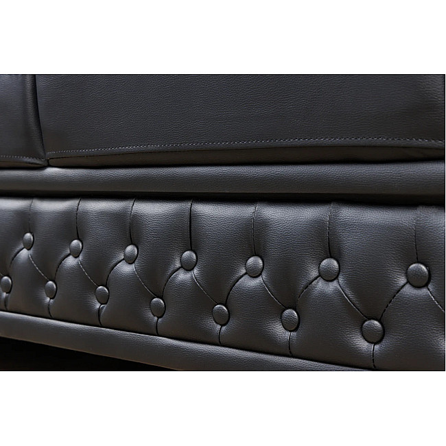 Sedacia súprava 41447 Chesterfield 3-sedenie Antique Čierna