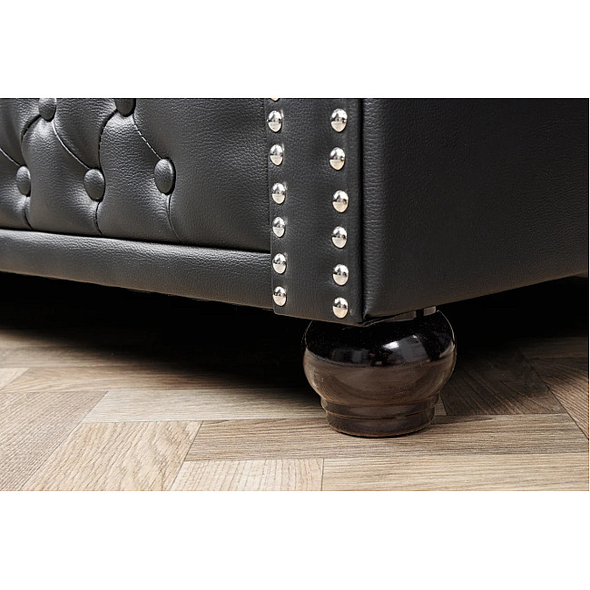 Sedacia súprava 41447 Chesterfield 3-sedenie Antique Čierna