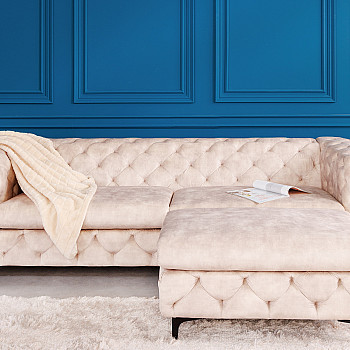 Sedacia súprava 42641 235cm Modern Barock Zamat Champagner