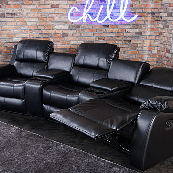 Sedacia súprava Relax 42813 Hollywood 3-sedenie Čierna