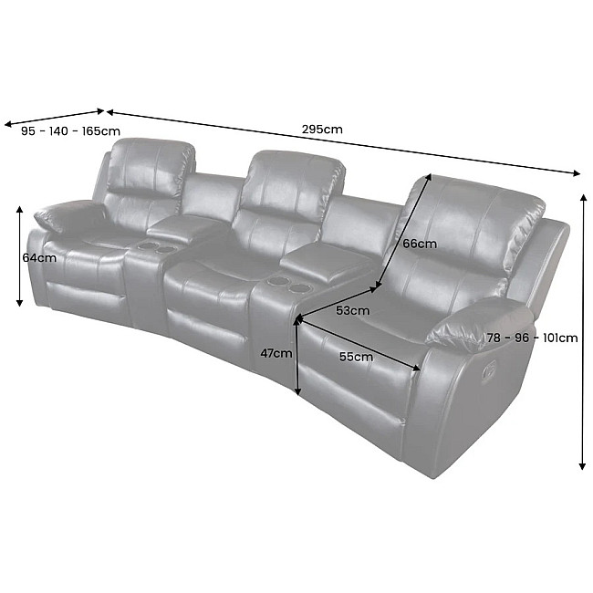 Sedacia súprava Relax 42814 Hollywood 3-sedenie Tmavošedá látka