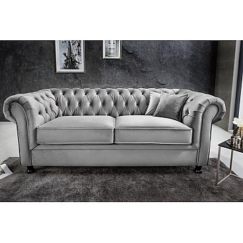 Sedacia súprava 43115 Windsor 3-sedenie Zamat Šedá