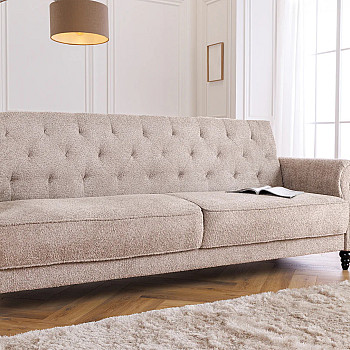 Sedacia súprava rozkladacia 44236 Belle 3-Sedenie Bouclé-Sivá