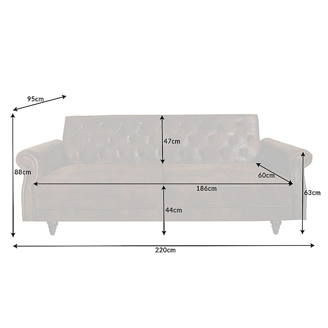 Sedacia súprava rozkladacia 40082 Belle 3-Sedenie Antik Hnedá
