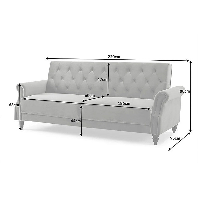 Sedacia súprava rozkladacia 40083 Belle 3-Sedenie Zamat-Šedá