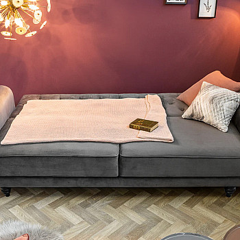 Sedacia súprava rozkladacia 40083 Belle 3-Sedenie Zamat-Šedá