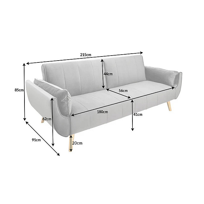 Sedacia súprava rozkladacia 40088 Divani 3-Sedenie Svetlo Modrá