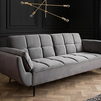 Sedacia súprava rozkladacia 40567 Boutique 3-Sedenie Zamat-Šedá