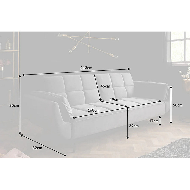Sedacia súprava rozkladacia 40567 Boutique 3-Sedenie Zamat-Šedá