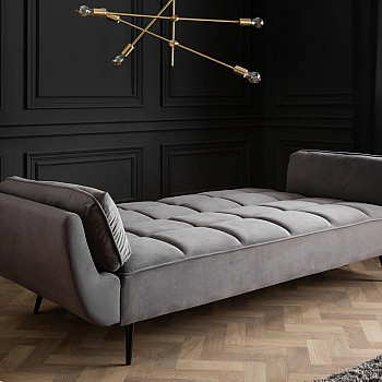 Sedacia súprava rozkladacia 40567 Boutique 3-Sedenie Zamat-Šedá