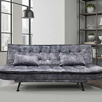 Sedacia súprava rozkladacia 47528 Jazz 3-Sedenie Zamat-Šedá